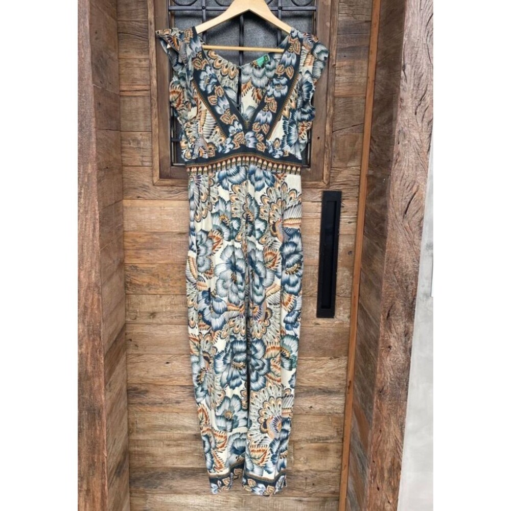 FARM Rio Ruffle Sleewless Jumpsuit Size s - Picture 3 of 15